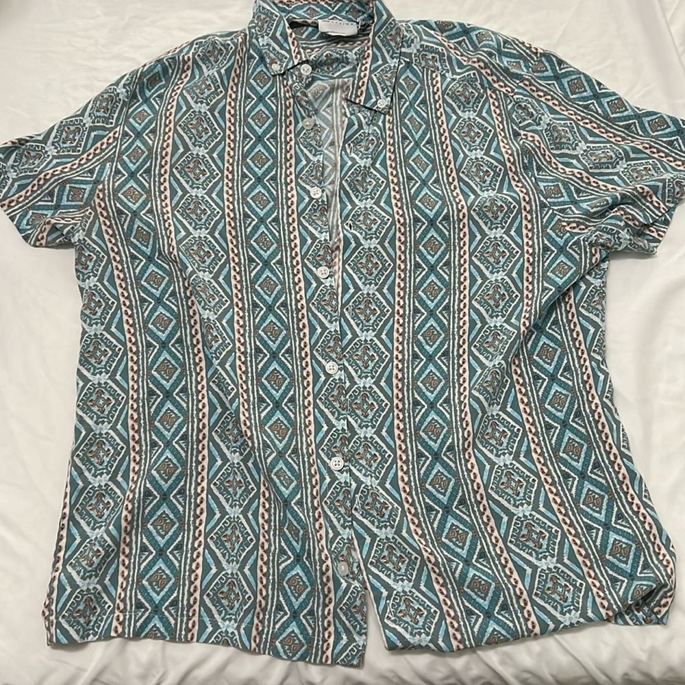 Patterned button down shirt